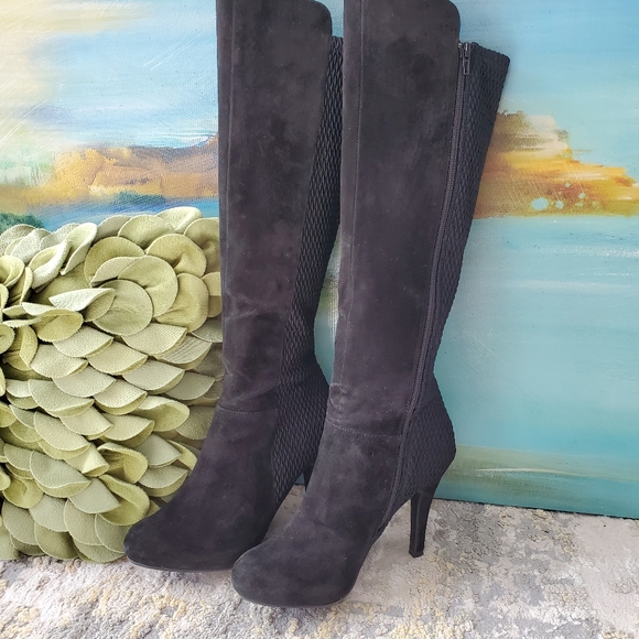 Me Too Platform Suede & Stretch Tall Boots - Picture 6 of 15